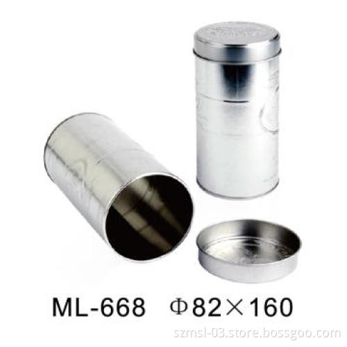 round tea tin box
